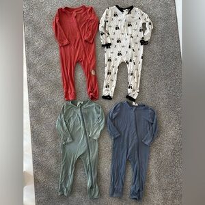 (4) Kyte Baby 6-12m Zip Romper Pajamas